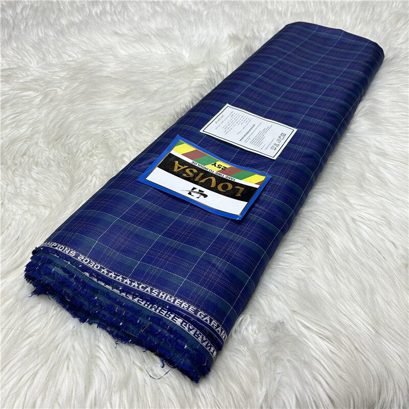 5 Yards Plaid Senator Wear Suit Fabric for Men