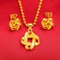 Dubai Gold Color Necklace and Earring Sets