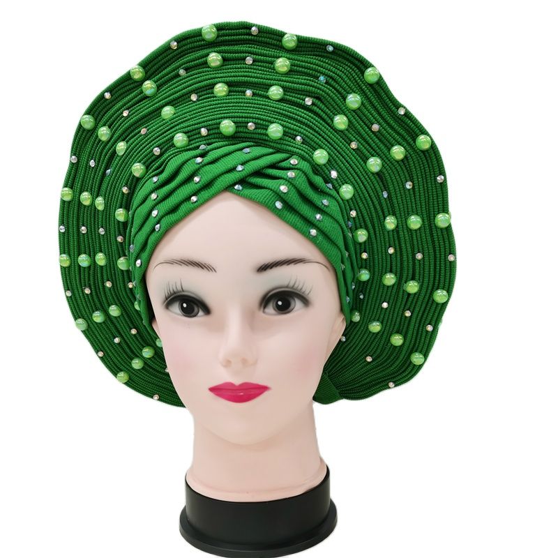 Breathable Sego Beaded Gele
