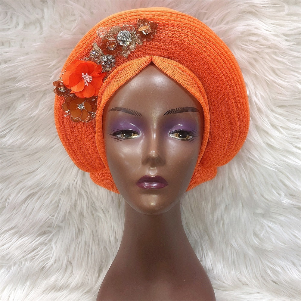 New Turban Cap Big Size Women Turban Cap For African Hats Nigerian Turban Gele best selling auto gele