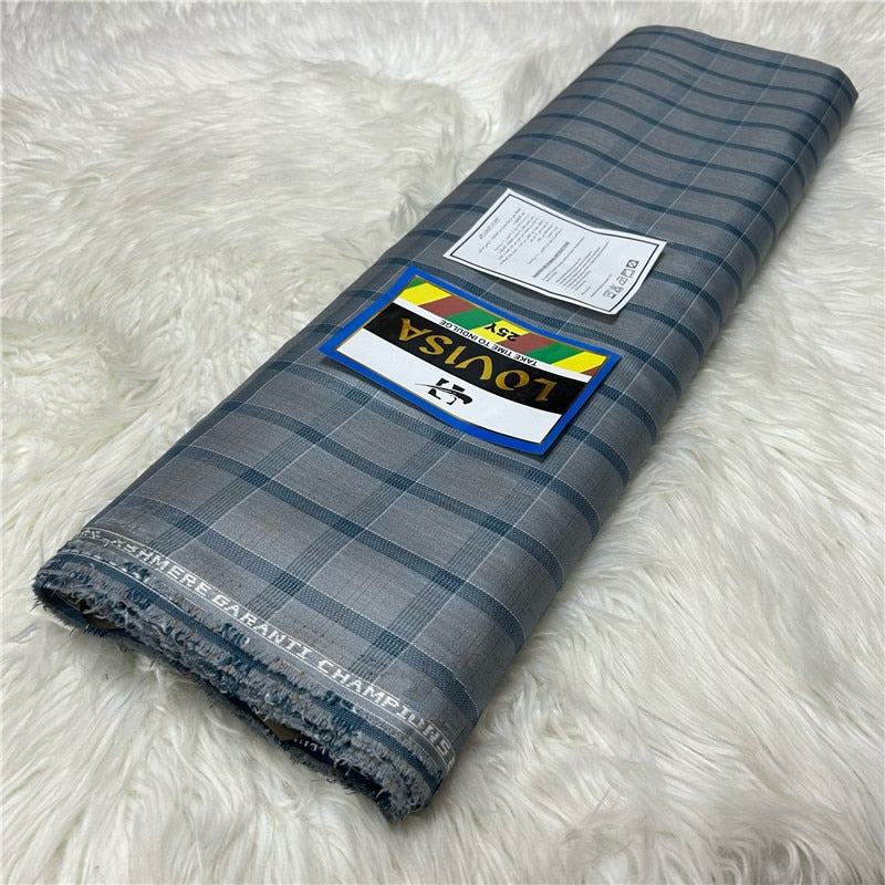 5 Yards Plaid Senator Wear Suit Fabric for Men