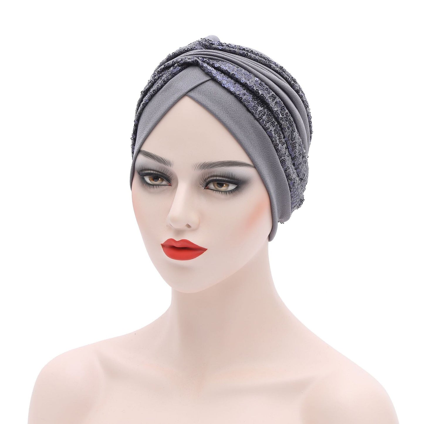 Sequin Pleated Turban Headtie