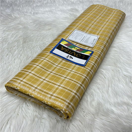 5 Yards Plaid Senator Wear Suit Fabric for Men