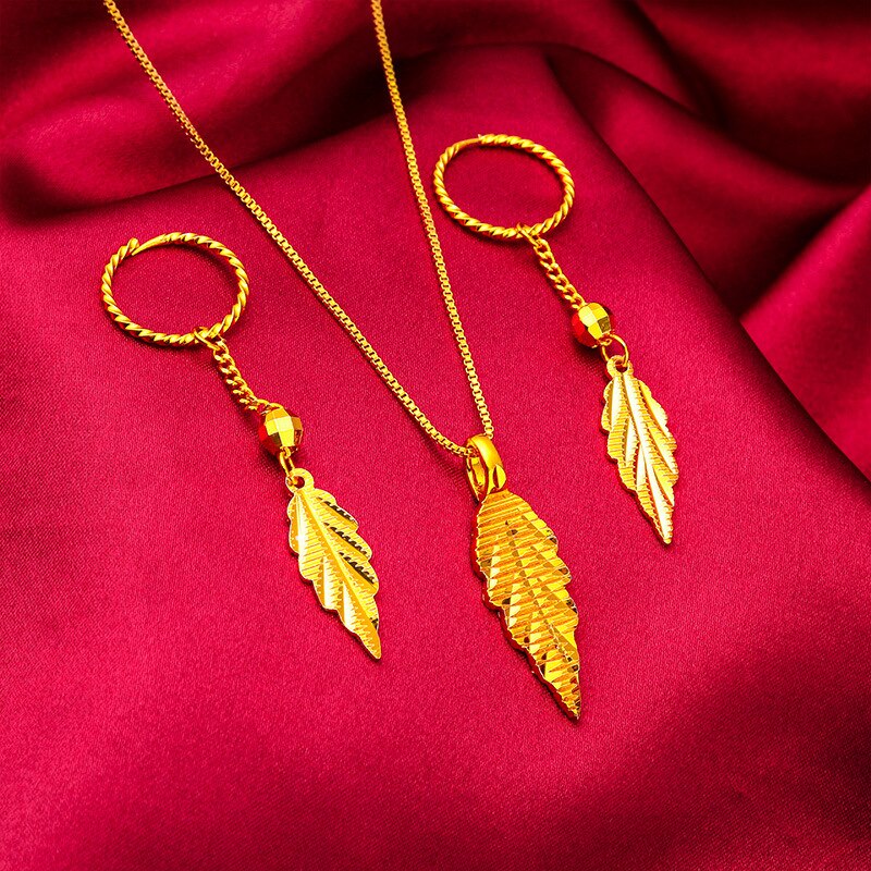 Dubai Gold Color Necklace and Earring Sets