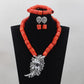 Wonderfu  Birthday Gift Natural Coral Beads Necklace Set African Coral Necklace Jewelry Set Cheap  Beads Free Shipping ABL534