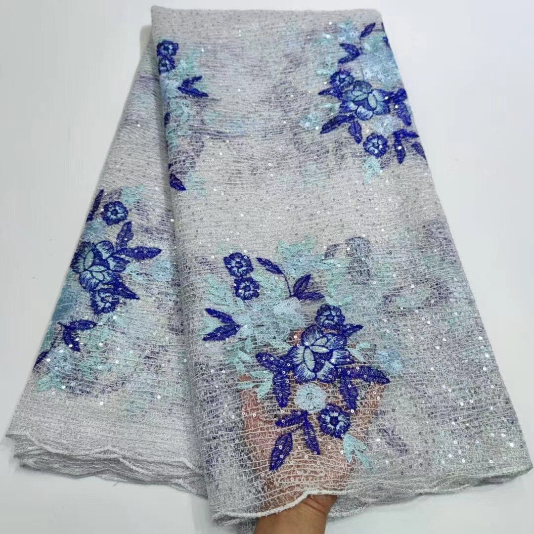 Sequins High Quality Rope Embroidery Tulle Lace French 5 Yards