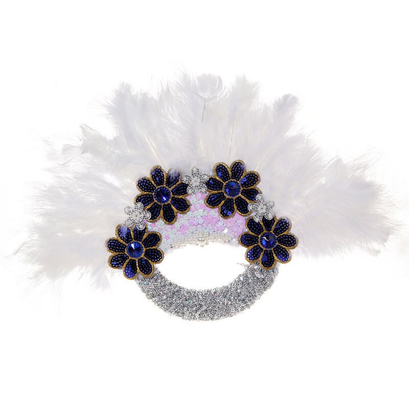 Turkey Feather Fan With Sequins