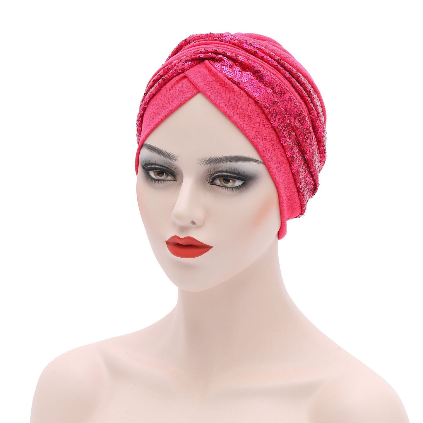 Sequin Pleated Turban Headtie