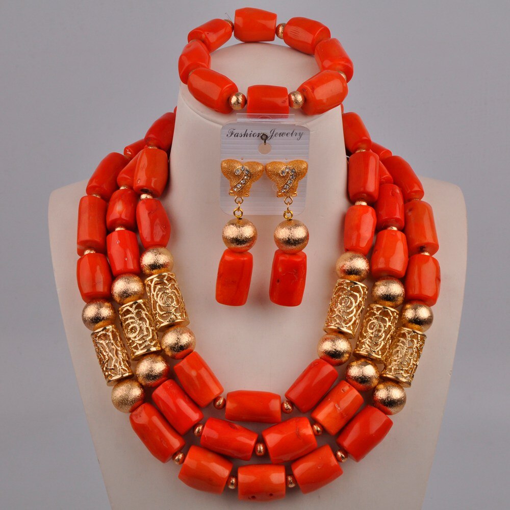 White Original Coral Necklace Nigerian Wedding Bridal African Beads Jewelry Set