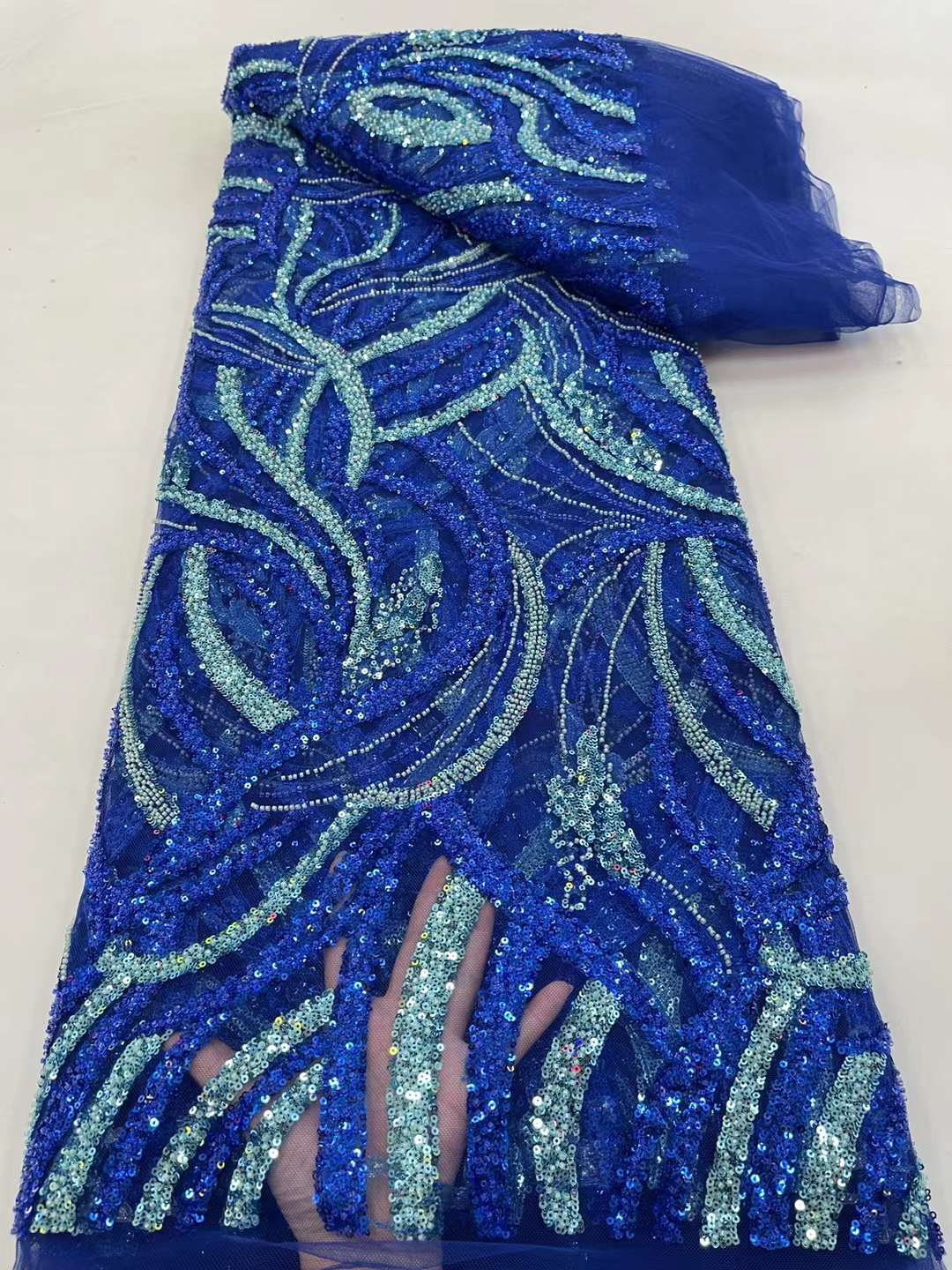 Sequin Beaded Lace Embroidery French Lace 5 Yards