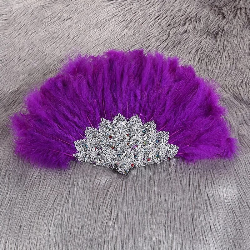 Turkey Feather Hand Fan