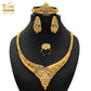 Nigerian Wedding Jewelry Set Gold Plated Dubai African Chokers Necklace Earrings Rings Fashion Bridal Jewellery Sets For Women