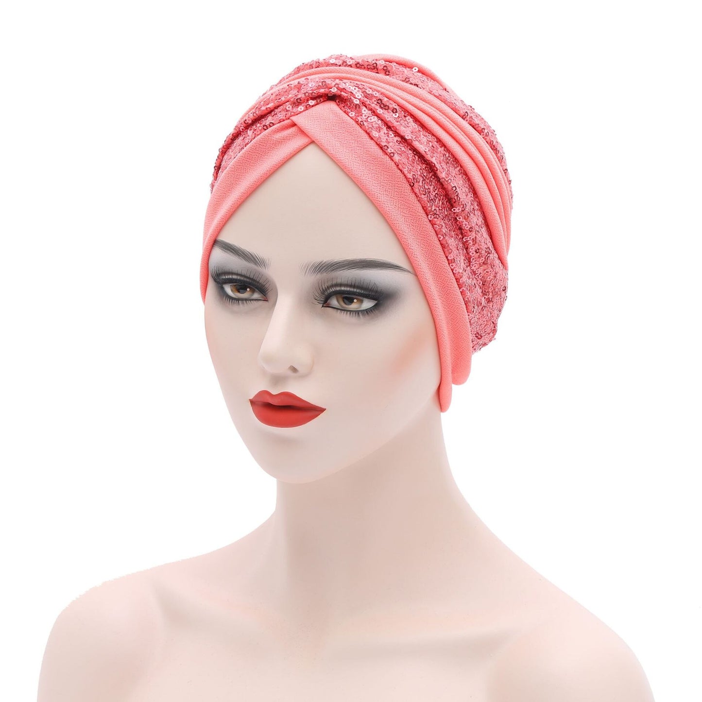 Sequin Pleated Turban Headtie