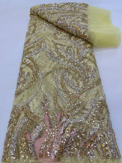 Sequin Beaded Lace Embroidery French Lace 5 Yards