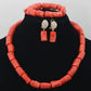 Wonderfu  Birthday Gift Natural Coral Beads Necklace Set African Coral Necklace Jewelry Set Cheap  Beads Free Shipping ABL534
