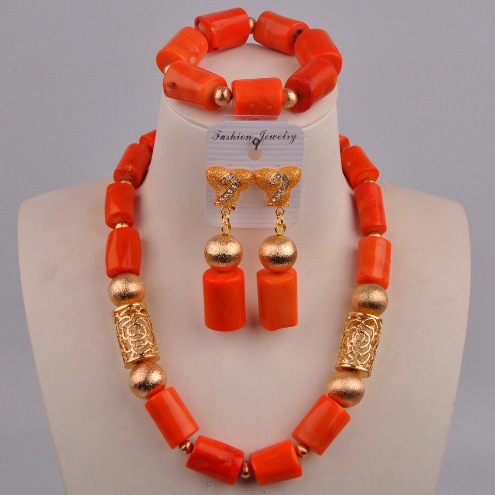 White Original Coral Necklace Nigerian Wedding Bridal African Beads Jewelry Set