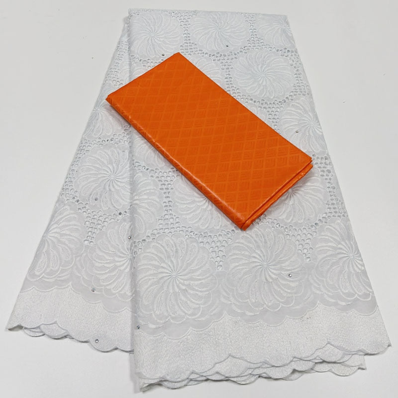 White Lace Swiss Fabric 2.5 Yards