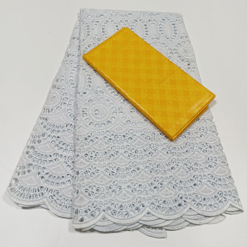 White Lace Swiss Fabric 2.5 Yards
