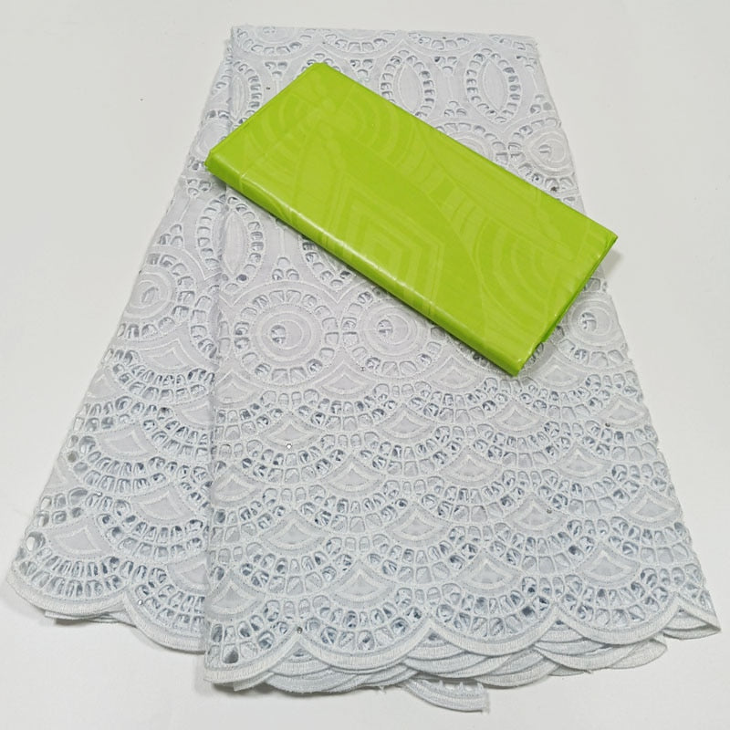 White Lace Swiss Fabric 2.5 Yards