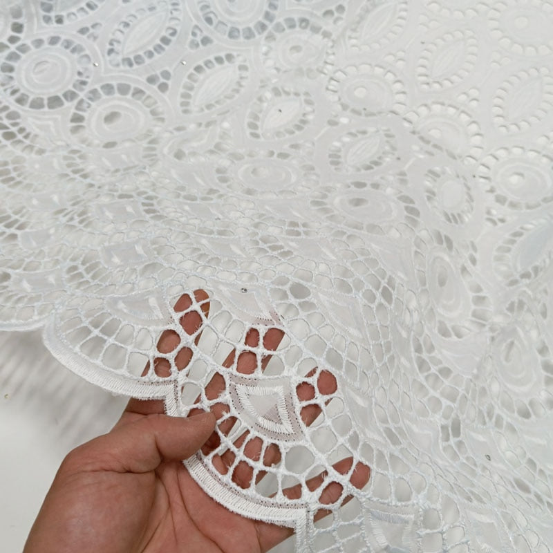 White Lace Swiss Fabric 2.5 Yards