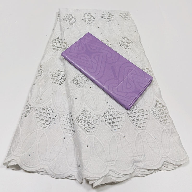 White Lace Swiss Fabric 2.5 Yards