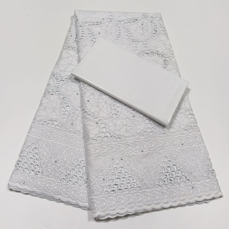 White Lace Swiss Fabric 2.5 Yards