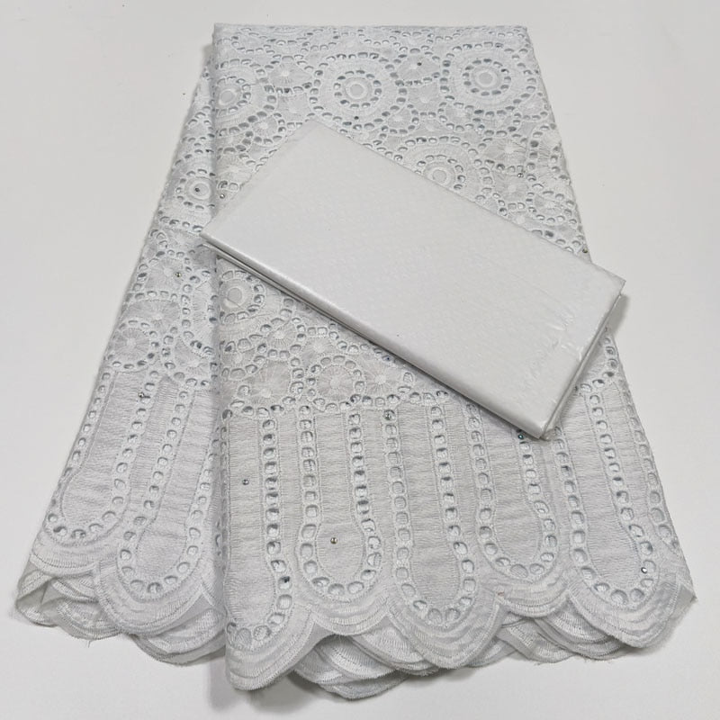 White Lace Swiss Fabric 2.5 Yards