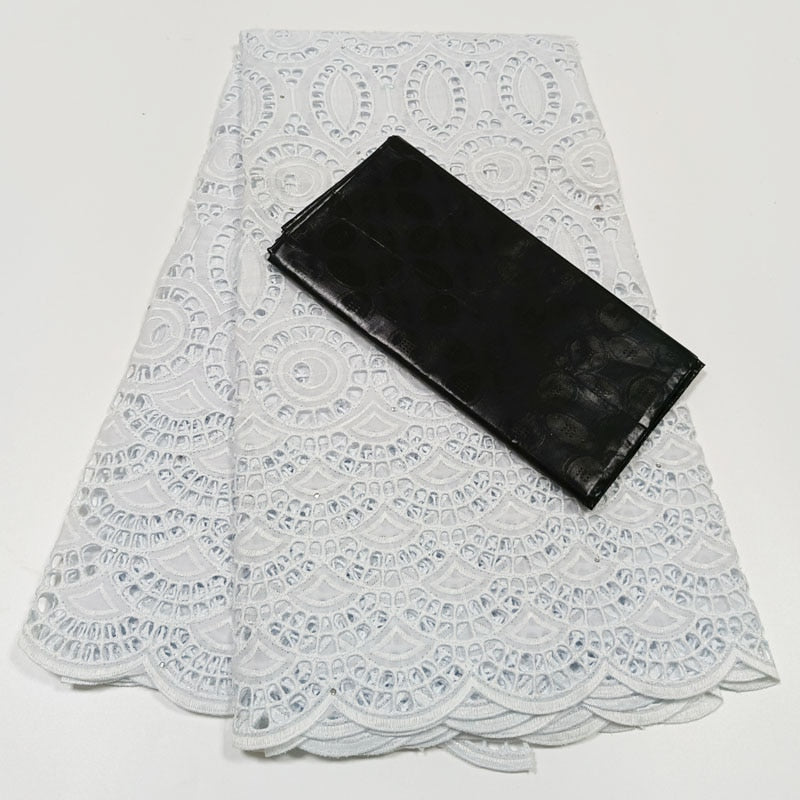 White Lace Swiss Fabric 2.5 Yards