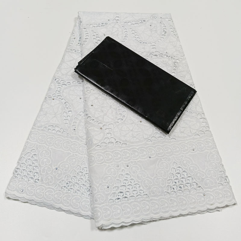 White Lace Swiss Fabric 2.5 Yards