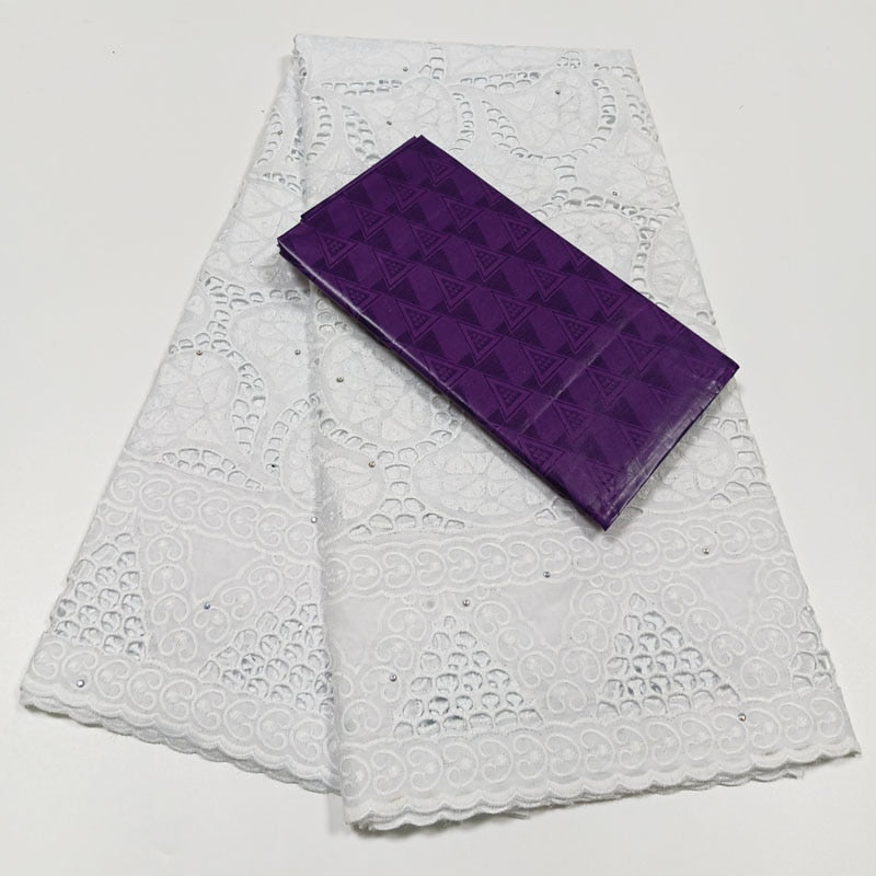 White Lace Swiss Fabric 2.5 Yards