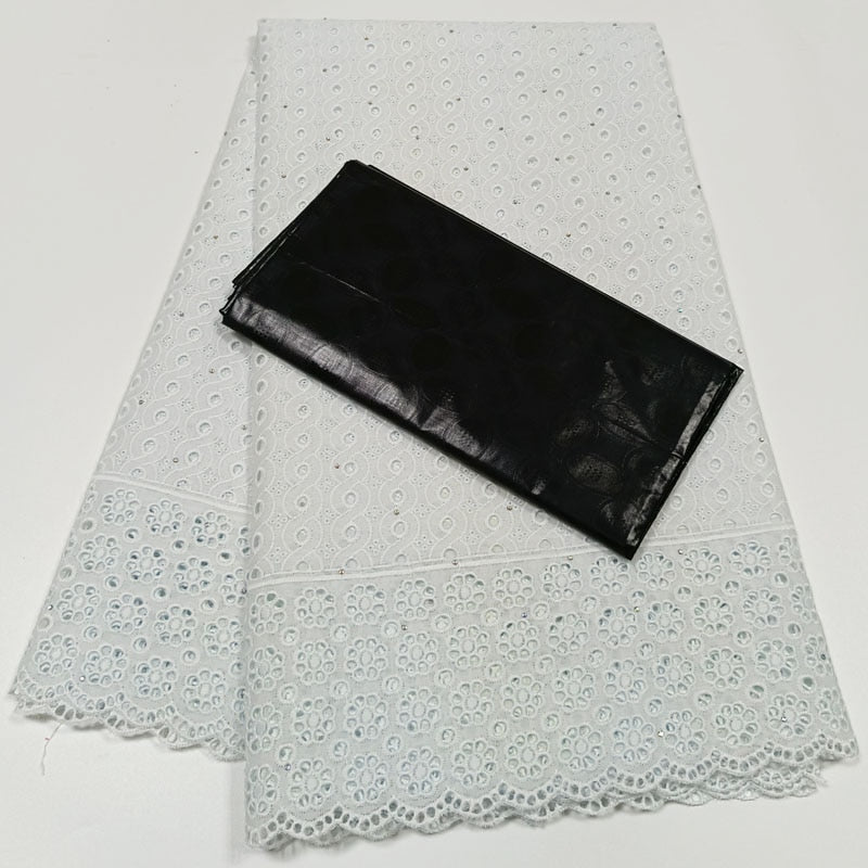 White Lace Swiss Fabric 2.5 Yards