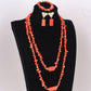 Coral Beads Necklace Jewelry Set