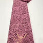 Dusty Pink Cord Guipure Lace Nigerian African Big Flower Asoebi Fabric For Wedding Dress Sewing Materials