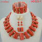 Wonderful Gold Color African Coral Beads Jewelry Set Nigerian Beads Necklace African Costume Jewelry Set HD322-1