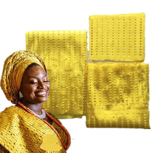 Beaded Aso Oke Gele Headtie