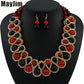 Handmade gold chain african crystal bead dubai jewelry sets