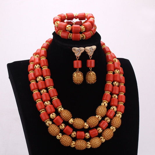 Native Coral Set For Women Wedding
