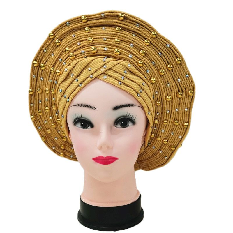 Breathable Sego Beaded Gele