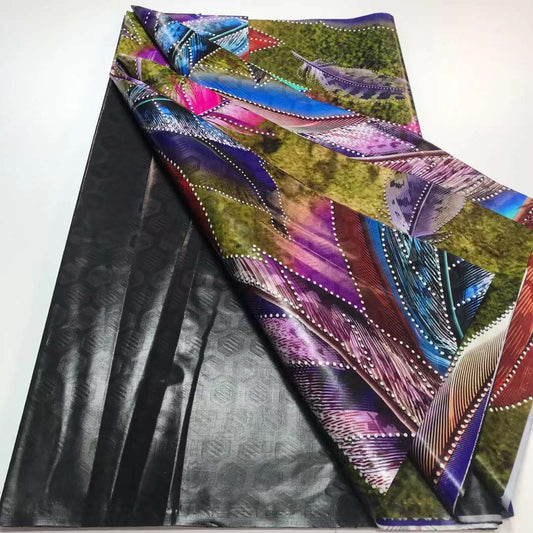 Top Quality Colorful Style African Bazin Riche Fabric Cotton Basin Sewing Guinea Brocade Tissu Africain Nigerian Atiku 5 Yards