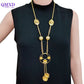 Flower Pendant Gold Beaded