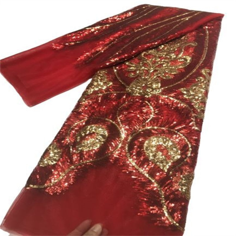 👑 Royal Soft Sequins French Tulle Lace – Luxury 5 Yards Fabric for Wedding & Occasion Dresses
Step into elegance with our Royal Soft Sequins French Tulle Lace, a premium 5-yard fabric featuring delicate sequin embroidery on sheer, ultra-soft tulle. This luxurious lace is perfect for bridal gowns, asoebi styles, evening dresses, and red carpet-worthy designs.

Crafted for comfort and glamour, it drapes effortlessly and shimmers under light—ideal for weddings, receptions, and special events where you want to