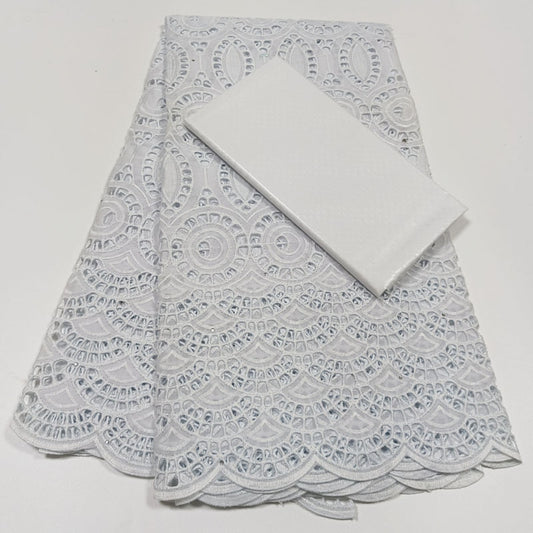 White Lace Swiss Fabric 2.5 Yards